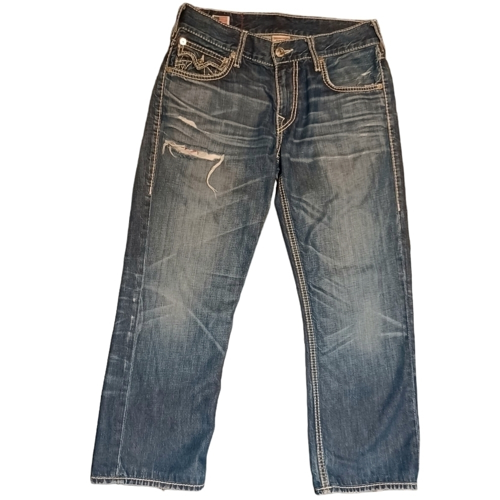 RARE True Religion Ricky boot cut wide straight leg Jeans - Picture 2 of 16
